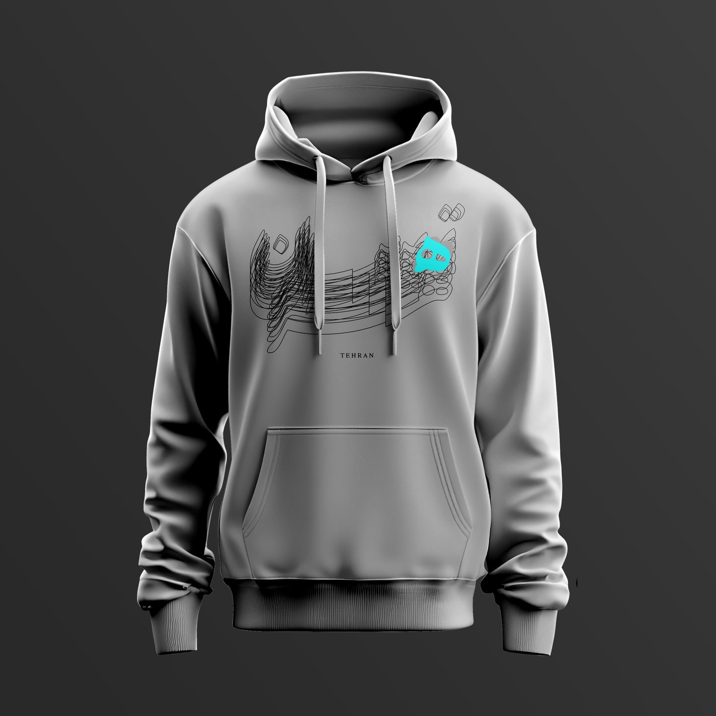Tehran Hoodies (Light Gray | Blue)